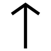 teiwaz rune telwaz tyr warrior symbol ikon svart färg vektor illustration platt stil bild