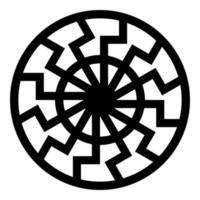Schwarze Sonne Symbol Symbol Farbe schwarz Vektor Illustration Flat Style Image
