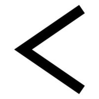 kenaz rune kanu symbol geschwür fackel symbol schwarze farbvektorillustration flaches stilbild vektor