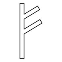 fehu rune f symbol feoff eigenes reichtum symbol schwarz vektor