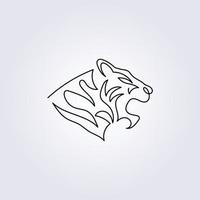 handritad linjekonst tiger en rad kontinuerlig ikon symbol logotyp vektor illustration design enkel modern minimalistisk