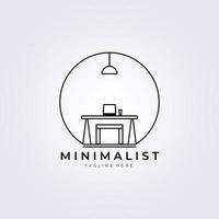 minimalistisches möbellogo-vektorillustrationsdesign, linienkunstmöbellogo vektor