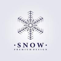 Schnee Logo Vektor Illustration Design Strichzeichnungen