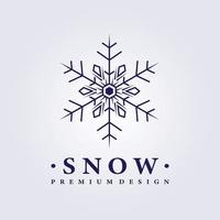 Schnee Logo Vektor Illustration Design Strichzeichnungen