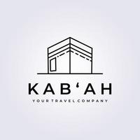 Kabah Symbol Vektor Logo isoliert Strichzeichnungen einfache Moschee