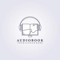 onlinekurs ljudbok podcast logotyp vektorillustration kreativ platt linjekonstdesign vektor