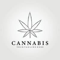 Cannabis-Logo-Vektor-Illustration-Design-Grafik, einfache Linie Kunstkonzept vektor