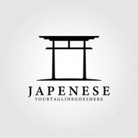 Vintage japanische Symbol-Logo-Vektorillustration, einfaches kreatives Design, traditionelle japanische Kultur vektor