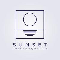 sunset sunrise hawaii resort paradis logotyp vektor illustration design