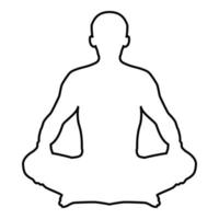 Mann in Pose Lotus Yoga-Pose Meditationsposition vektor