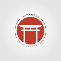 japansk ikon, traditionell kultur logotyp vektor illustration design