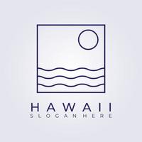 Sonnenuntergang, Sonnenaufgang, Hawaii, Resort, Paradies, Logo, Vektorgrafik, Design vektor