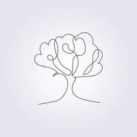 einfache Zeichnung Linie kontinuierlicher Baum Vektor Eiche Vektor Illustration, Design, Symbol, Vorlage, Hintergrund, Logo, Etikett