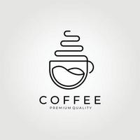 linjekonst kaffe logotyp vektor illustration design grafisk, minimalistisk kreativ logotyp koncept