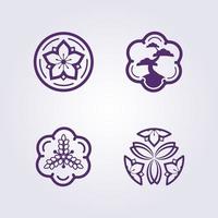 kamon, japansk familj symbol logotyp stämpel vektor illustration design