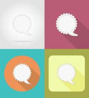 speech bubblar platt ikoner vektor illustration