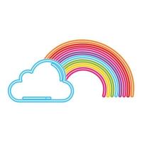 isoliertes Regenbogen- und Wolkenvektordesign vektor