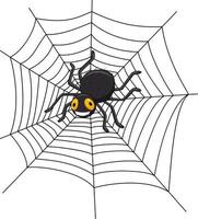 Cartoon-Spinne auf dem Spinnennetz