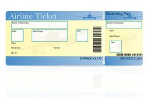 Flugticket Business Class Vektor-Illustration vektor