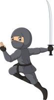 Cartoon-Ninja auf weißem Hintergrund vektor