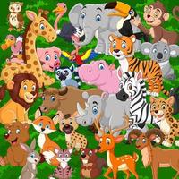tecknade vilda djur samling set