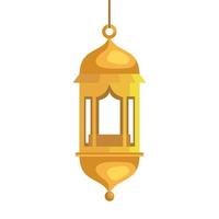 ramadan kareem laterne golden hängend, arabische islamische kulturdekoration auf weißem hintergrund vektor