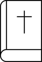 Bibel mit Kreuzumriss-Icon-Vektor vektor