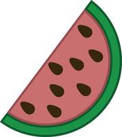 Wassermelone gefüllt Umriss Symbol Fruchtvektor vektor