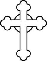 Jesus kors kontur ikon vektor