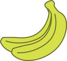 Banane gefüllt Umriss Symbol Fruchtvektor vektor