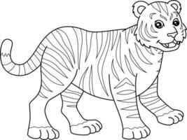 Tiger Malseite isoliert für Kinder vektor