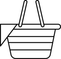 picknick korg kontur ikon vektor
