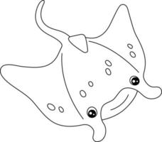 manta ray målarbok isolerad för barn vektor