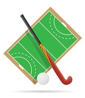 Spielfeld im Hockey auf Gras-Vektor-Illustration vektor