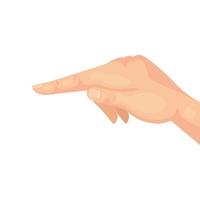 Hand mit Zeigefinger auf weißem Hintergrund vektor