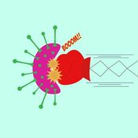 Illustrationsvektordesign zur Bekämpfung des Virus. Schlagen des Virus vektor