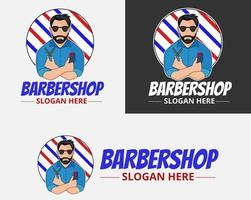 illustration vektor design av barbershop logotyp mall