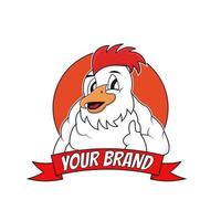 illustration vektor design av kyckling mall logotyp. det är lämpligt för företag som lageruppfödning eller försäljning av stekt kyckling.