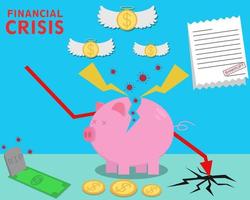 Illustrationsvektordesign der Finanzkrise, Wirtschaftskrise vektor