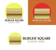 Illustrationsvektordesign des quadratischen Logos des Burgers vektor