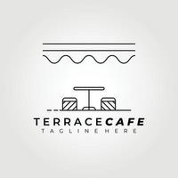 Terrasse, Straßencafé-Logo, Vektorgrafik-Designgrafik, minimalistisches Strichgrafik-Logo-Design vektor