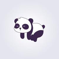 enthäuten faul panda illustration symbol logo symbol vektor isoliert design grafik für druck bekleidung t-shirt kappe textil