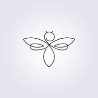 kreativ en rad kontinuerlig bee bålgeting ikon symbol klistermärke logotyp vektor illustration design, enkel minimalistisk mall design grafik