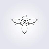 kreative einzeilige durchgehende biene hornisse symbol symbol aufkleber logo vektor illustration design, einfache minimalistische vorlage design grafik