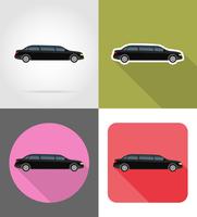 bil limousine platt ikoner vektor illustration