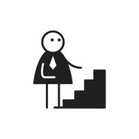 affärsman går på trappan stickfigure karaktär illustration vektor