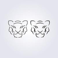 abstrakt tiger eller lejon eller katt symbol ikon logotyp vektor illustration design modern enkel linjär konst