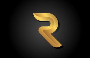 gold goldenes r alphabet buchstabe logo symbol design. Firmenvorlage für Luxusgeschäfte vektor