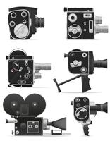 gammal retro vintage filmvideokamera vektor illustration