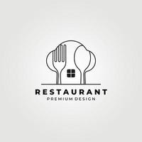kreativ restaurang och café logotyp, kock hus ikon logotyp, bageri butik, logotyp vektor illustration design